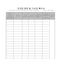자격증 종류 및 가산점 확인서 자격증 종류 및 가산점 확인서